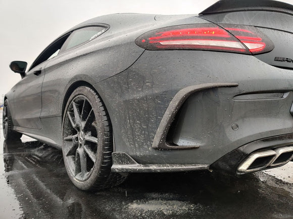 Aero Republic Carbon Fiber Rear Bumper Canards Valences Trim For W205 C300 C43 C63 AMG Coupe Sedan 2 Door 4 Door 2015-ON