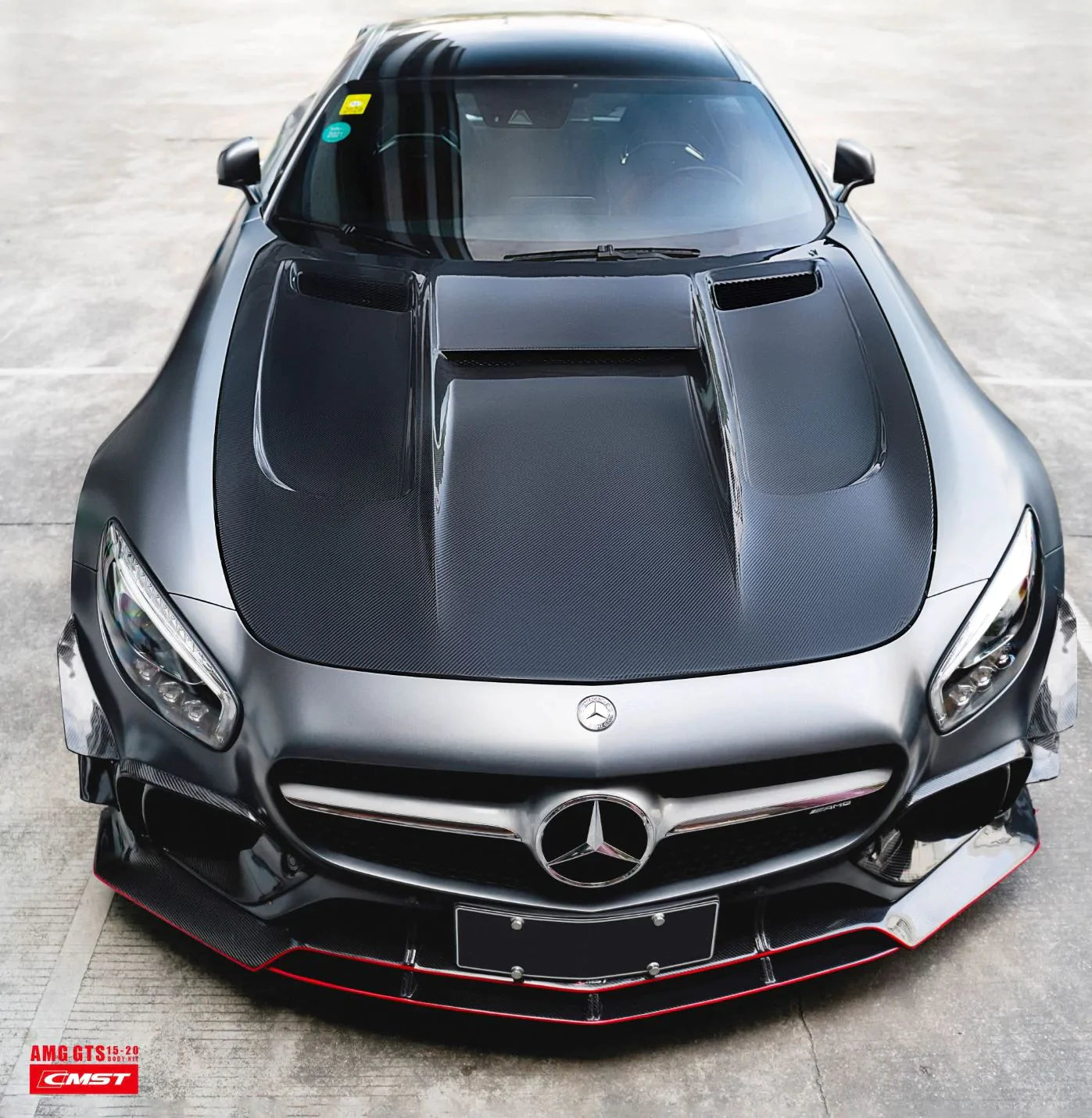 CMST Tuning Carbon Fiber Hood  Black Series Style for Mercedes Benz C190 AMG GT GTS GTC GTR-7
