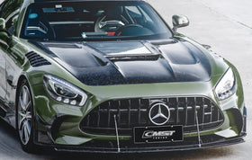 CMST Tuning Carbon Fiber Clear View Tempered Glass Transparent Hood Black Series Style for Mercedes Benz C190 AMG GT GTS GTC GTR - 0