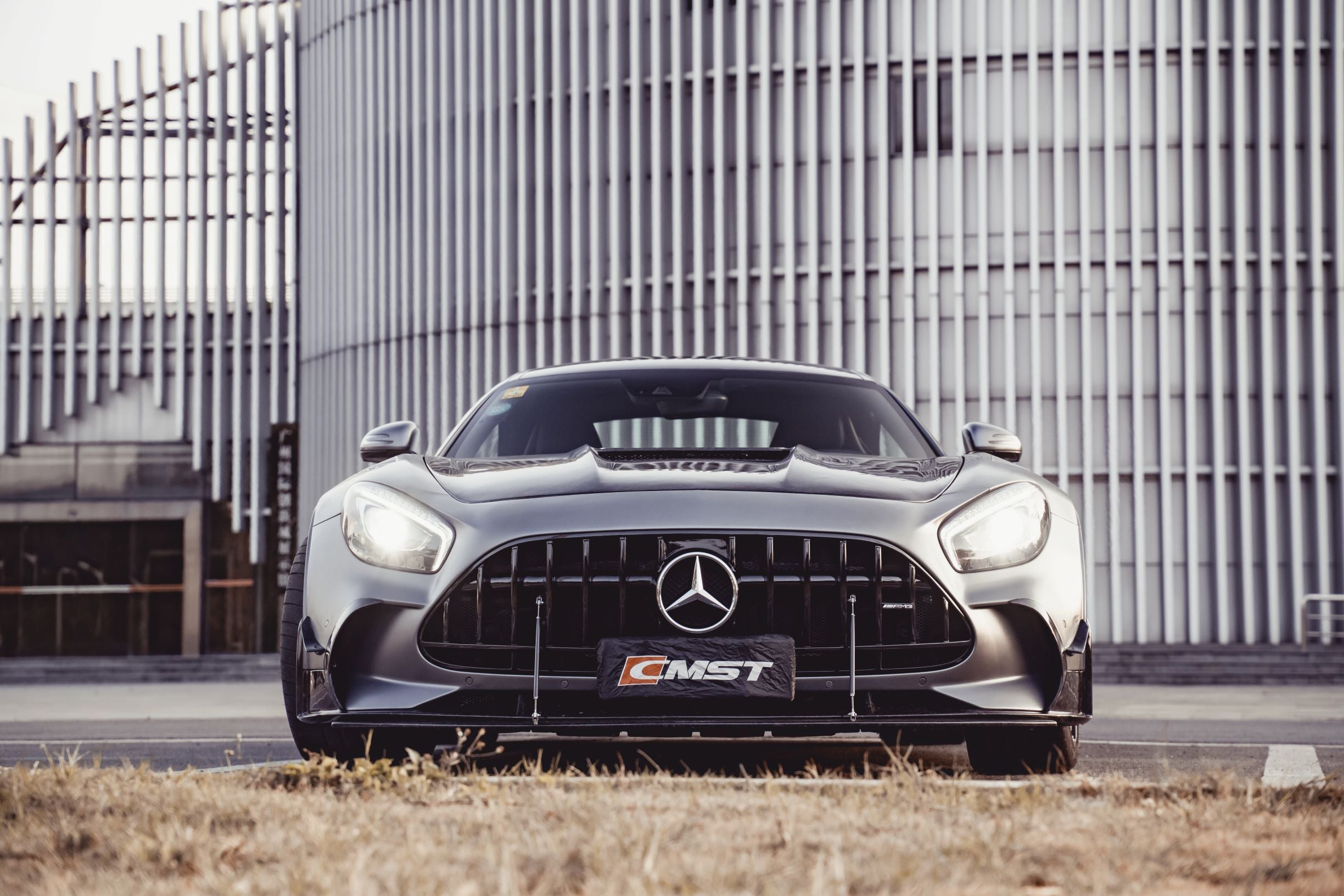 CMST Tuning Carbon Fiber Clear View Tempered Glass Transparent Hood Black Series Style for Mercedes Benz C190 AMG GT GTS GTC GTR-10