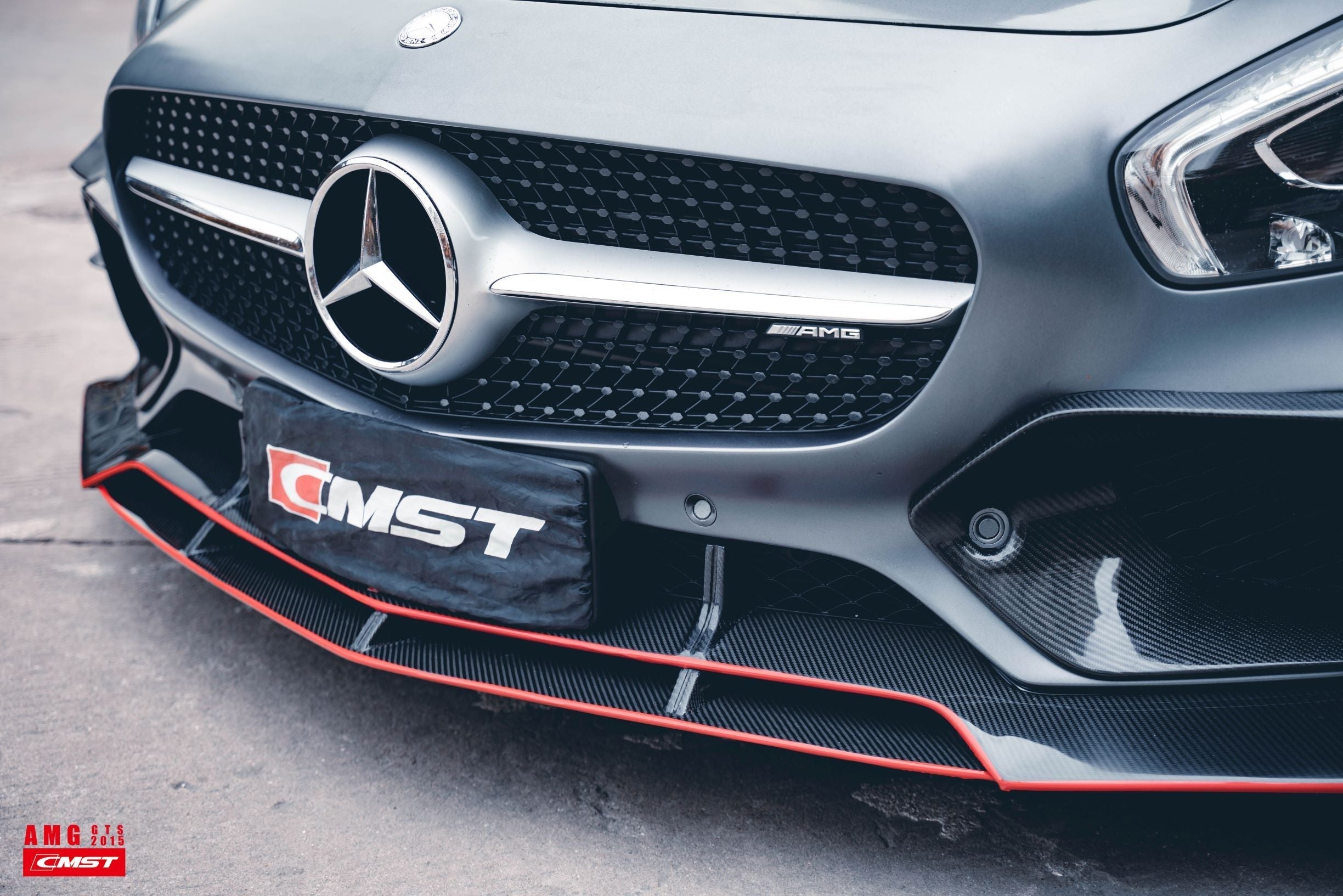 CMST Tuning Carbon Fiber Front Intake Vent Trim Cover for Mercedes Benz C190 AMG GT GTS 2015-2017-6