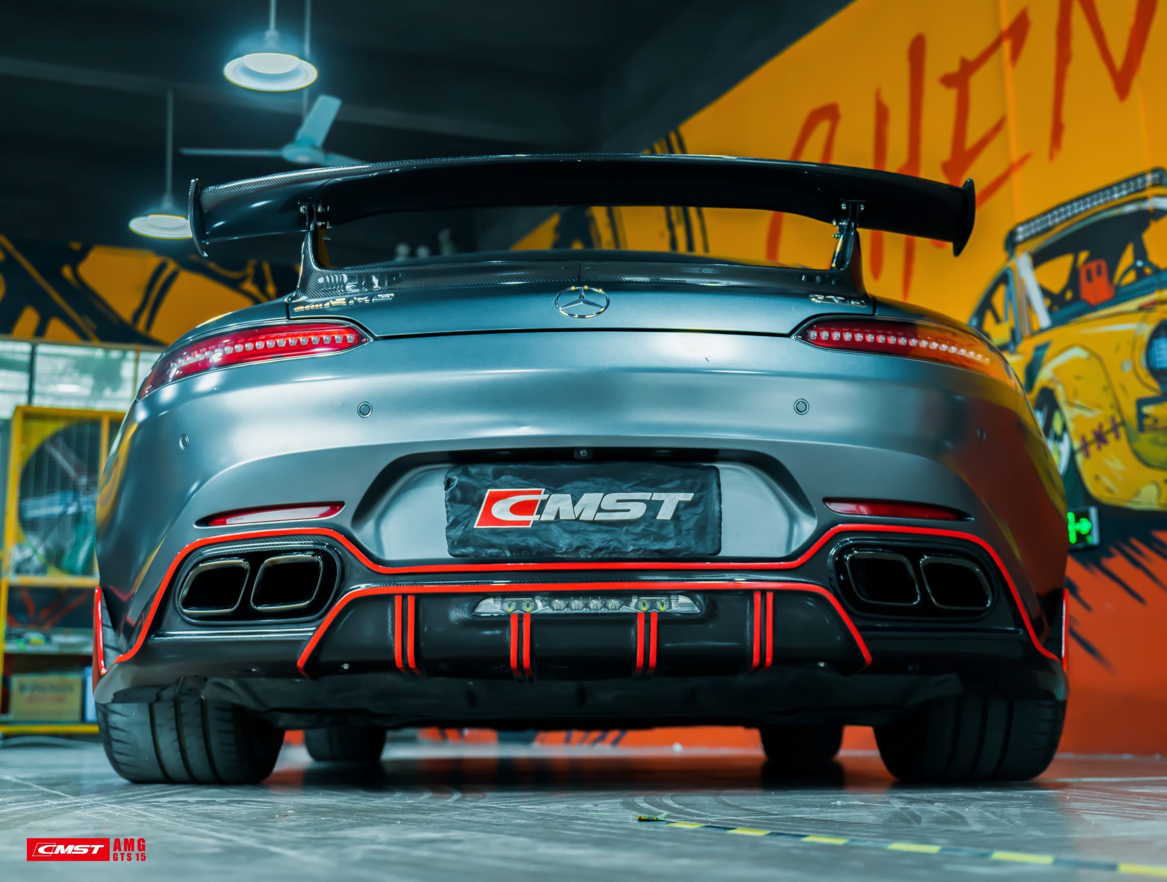 CMST Tuning Carbon Fiber Rear Diffuser for Mercedes Benz C190 AMG GT GTS 2015-ON-19