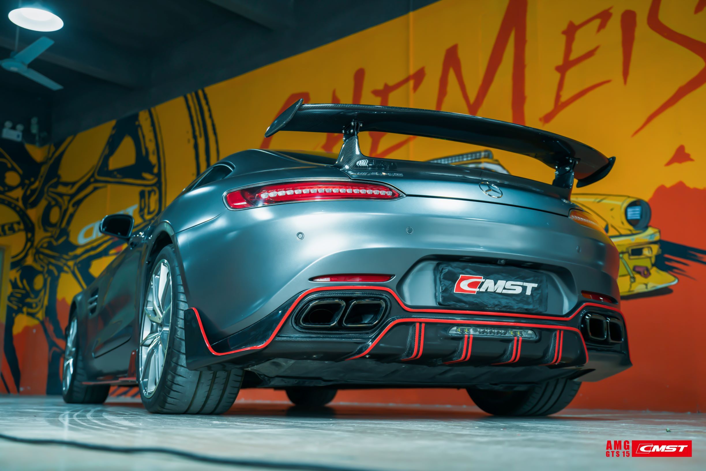 CMST Tuning Carbon Fiber Rear Diffuser for Mercedes Benz C190 AMG GT GTS 2015-ON-22