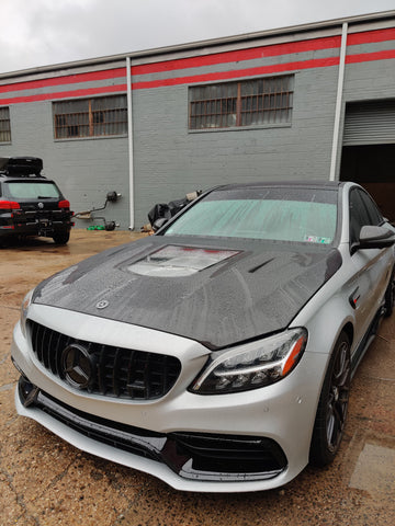 CMST Tuning Carbon Tempered Glass Transparent Hood For Mercedes Benz 2015-2020 AMG C63 Sedan Coupe 2 Door 4 Door - 0