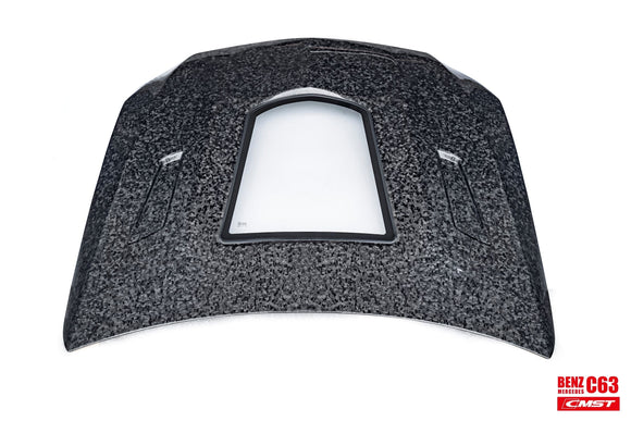 CMST Tuning Carbon Tempered Glass Transparent Hood For Mercedes Benz 2015-2020 AMG C63 Sedan Coupe 2 Door 4 Door