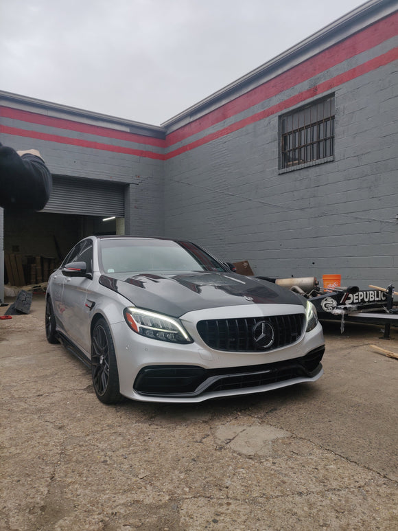 CMST Tuning Carbon Tempered Glass Transparent Hood For Mercedes Benz 2015-2020 AMG C63 Sedan Coupe 2 Door 4 Door