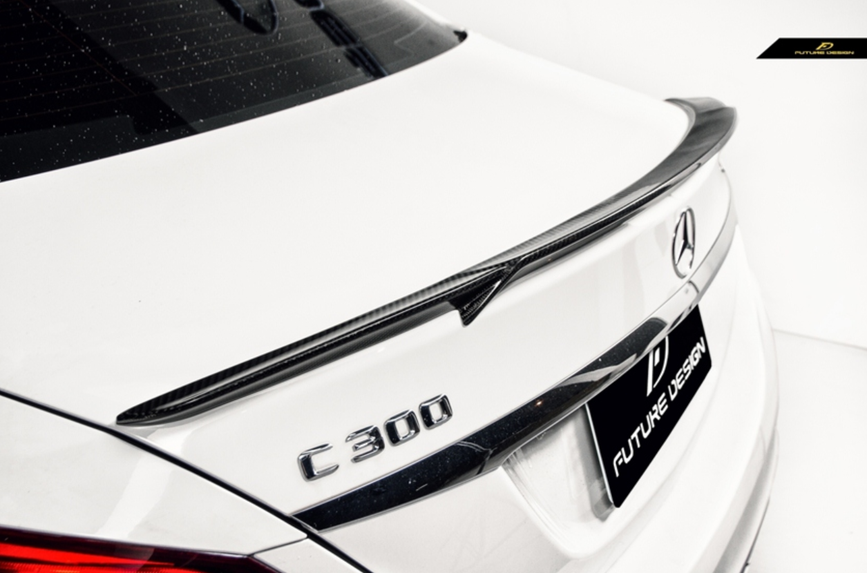 Future Design Carbon 2015-ON Carbon Fiber Rear Spoiler B Style for Mercedes Benz W205 C300 C43 C63 AMG Coupe 2 Door Sedan 4 Door-3