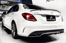 Future Design Carbon 2015-ON Carbon Fiber Rear Spoiler B Style for Mercedes Benz W205 C300 C43 C63 AMG Coupe 2 Door Sedan 4 Door - 0