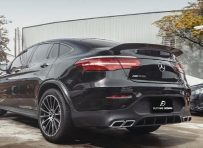 Future Design 63 Style Carbon Fiber REAR SPOILER for Mercedes Benz GLC250 AMG / GLC300 AMG / GLC43 AMG / GLC63 W253 GLC Coupe 2016-2019 Pre-facelift