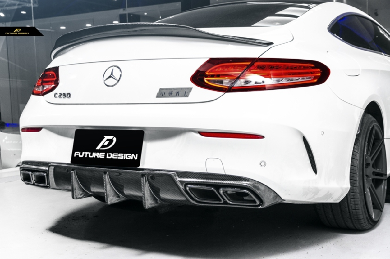 Future Design Carbon 2015-ON Carbon Fiber Rear Spoiler P Style for Mercedes Benz W205 C300 C43 C63 AMG Coupe 2 Door Sedan 4 Door-13