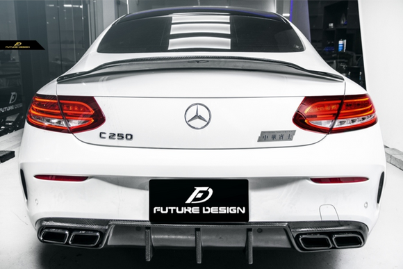 Future Design Carbon 2015-ON Carbon Fiber Rear Spoiler P Style for Mercedes Benz W205 C300 C43 C63 AMG Coupe 2 Door Sedan 4 Door