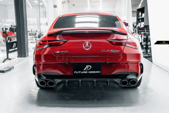 Future Design FD GT Carbon Fiber Rear Bumper Canards For CLA C118 CLA45 CLA35 CLA250 2020-ON