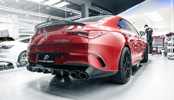 Future Design FD GT Carbon Fiber Rear Bumper Canards For CLA C118 CLA45 CLA35 CLA250 2020-ON