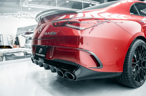 Future Design FD GT Carbon Fiber Rear Bumper Canards For CLA C118 CLA45 CLA35 CLA250 2020-ON