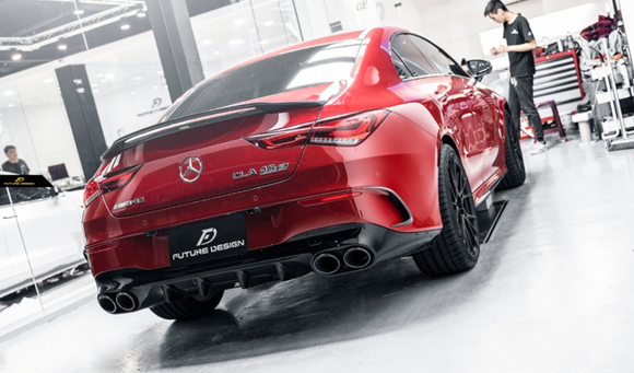 Future Design FD GT Carbon Fiber Rear Bumper Canards For CLA C118 CLA45 CLA35 CLA250 2020-ON