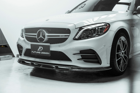 Future Design Carbon Carbon Fiber Front Lip FD Style for Mercedes Benz W205 C300 with Sport Package 2019-ON