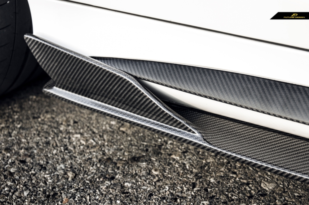Future Design Carbon Fiber Side Skirts GT Style for Mercedes Benz W205 2015-ON C300 C43 C63 AMG Coupe 2 Door Sedan 4 Door