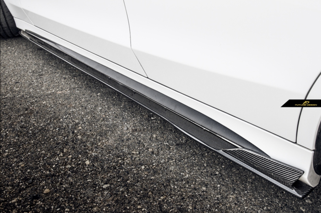 Future Design Carbon Fiber Side Skirts GT Style for Mercedes Benz W205 2015-ON C300 C43 C63 AMG Coupe 2 Door Sedan 4 Door-10