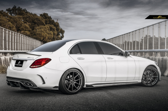 Future Design Carbon Fiber Side Skirts GT Style for Mercedes Benz W205 2015-ON C300 C43 C63 AMG Coupe 2 Door Sedan 4 Door