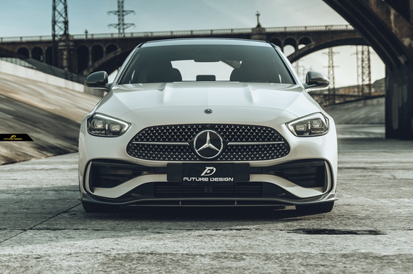 Future Design FD V2 Carbon Fiber FRONT LIP for W206 C300 with AMG Package Sedan 2021-ON