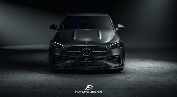 Future Design Carbon Fiber FD FRONT LIP (3 Pcs)  for W206 C300 with AMG Package Sedan 2021-ON
