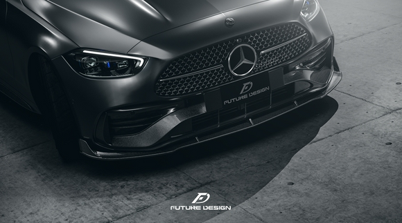 Future Design Carbon Fiber FD FRONT LIP (3 Pcs)  for W206 C300 with AMG Package Sedan 2021-ON