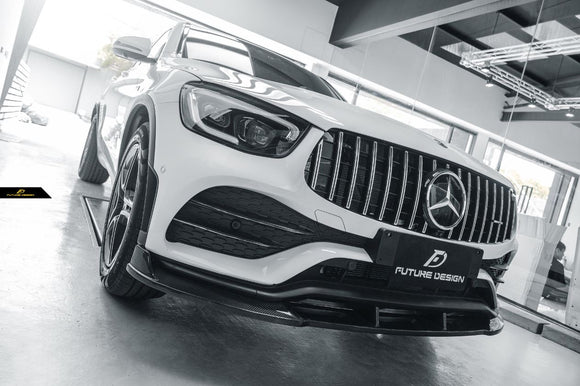 Future Design FD GT Carbon Fiber FRONT LIP SPLITTER for Mercedes Benz GLC250 AMG / GLC300 AMG / GLC43 AMG W253 GLC & GLC Coupe 2020-ON Facelift
