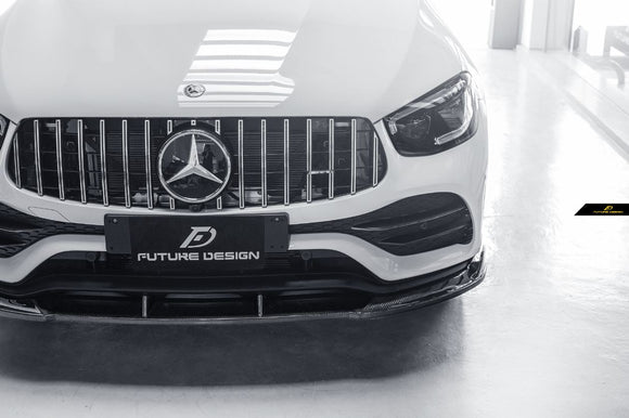 Future Design FD GT Carbon Fiber FRONT LIP SPLITTER for Mercedes Benz GLC250 AMG / GLC300 AMG / GLC43 AMG W253 GLC & GLC Coupe 2020-ON Facelift