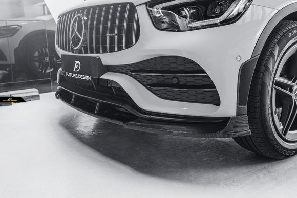 Future Design FD GT Carbon Fiber FRONT LIP SPLITTER for Mercedes Benz GLC250 AMG / GLC300 AMG / GLC43 AMG W253 GLC & GLC Coupe 2020-ON Facelift