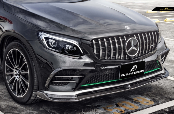 Future Design FD GT Carbon Fiber FRONT LIP for Mercedes Benz GLC250 AMG / GLC300 AMG / GLC43 AMG W253 GLC & GLC Coupe 2016-2019 Pre-facelift