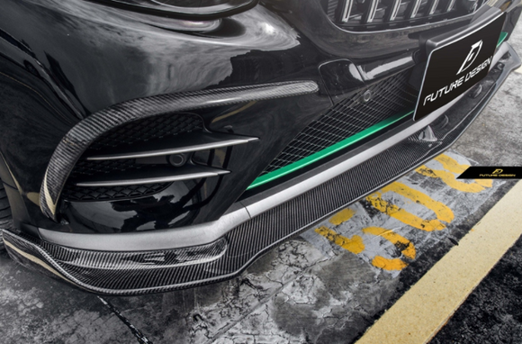 Future Design FD GT Carbon Fiber FRONT LIP for Mercedes Benz GLC250 AMG / GLC300 AMG / GLC43 AMG W253 GLC & GLC Coupe 2016-2019 Pre-facelift