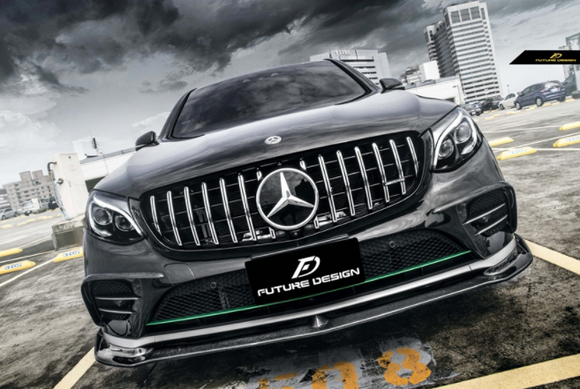 Future Design FD GT Carbon Fiber FRONT LIP for Mercedes Benz GLC250 AMG / GLC300 AMG / GLC43 AMG W253 GLC & GLC Coupe 2016-2019 Pre-facelift