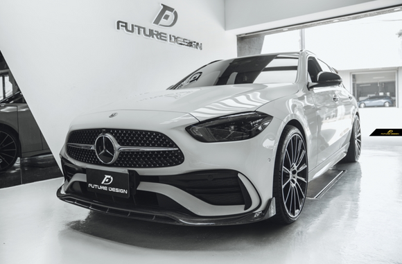 Future Design FD V1 Carbon Fiber FRONT LIP for W206 C300 with AMG Package Sedan 2021-ON