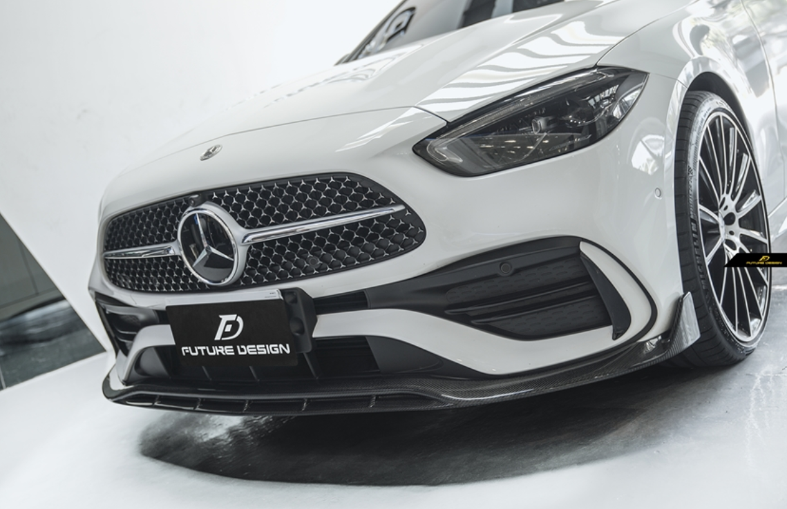 Future Design FD V1 Carbon Fiber FRONT LIP for W206 C300 with AMG Package Sedan 2021-ON