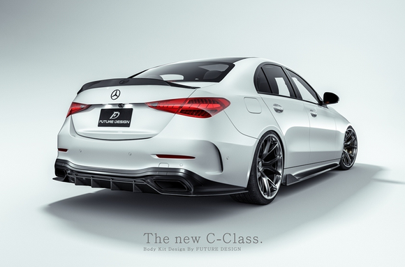 Future Design FD V1 Carbon Fiber Rear Diffuser for W206 C300 with AMG Package Sedan 2021-ON
