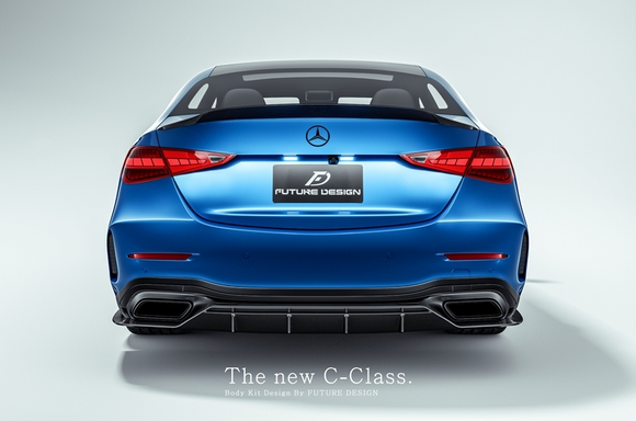 Future Design FD V1 Carbon Fiber Rear Diffuser for W206 C300 with AMG Package Sedan 2021-ON