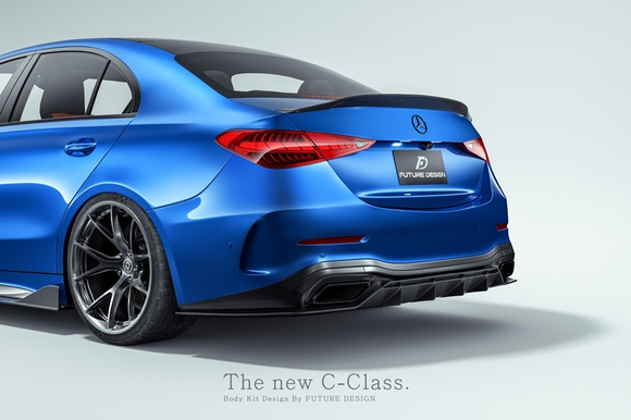Future Design FD V1 Carbon Fiber Rear Diffuser for W206 C300 with AMG Package Sedan 2021-ON
