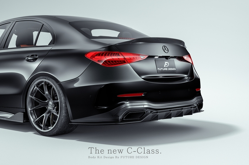 Future Design FD V1 Carbon Fiber Rear Diffuser for W206 C300 with AMG Package Sedan 2021-ON-3