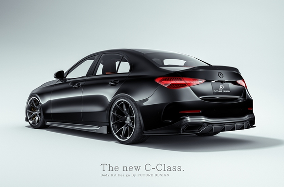 Future Design FD V1 Carbon Fiber Rear Diffuser for W206 C300 with AMG Package Sedan 2021-ON