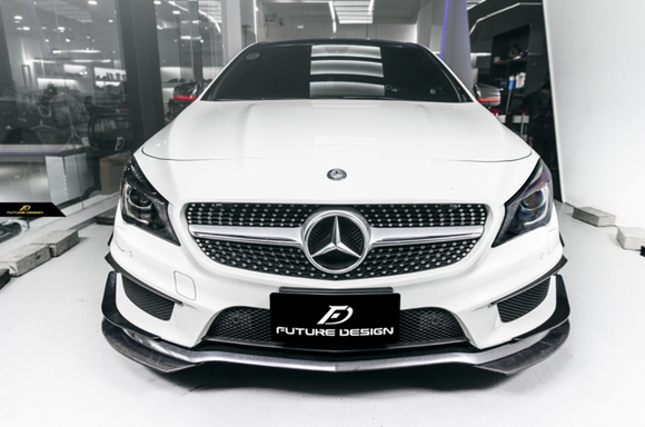 Future Design Carbon 2014-2016 C117 CLA-250 CLA-45 Carbon Fiber Front Bumper Canards (6Pcs) Ver.1