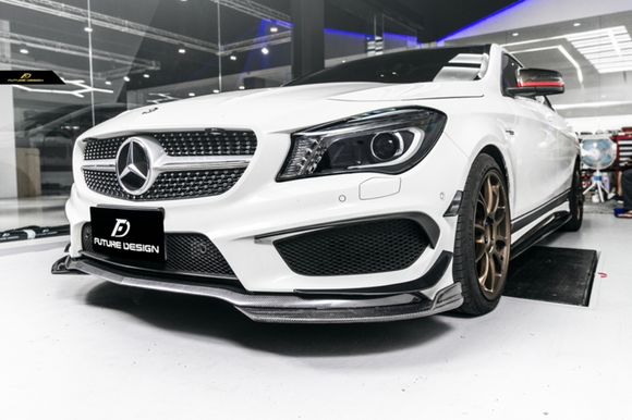 Future Design Carbon 2014-2016 C117 CLA-250 CLA-45 Carbon Fiber Front Bumper Canards (6Pcs) Ver.1