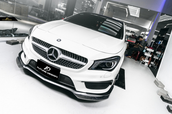 Future Design Carbon 2014-2016 C117 CLA-250 CLA-45 Carbon Fiber Front Bumper Canards (6Pcs) Ver.1