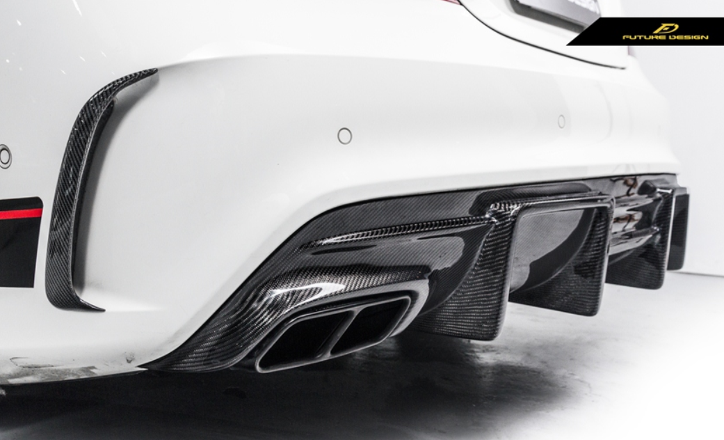 Future Design Carbon 2014-2019 C117 CLA-250 CLA-45 Carbon Fiber Rear Bumper Canards