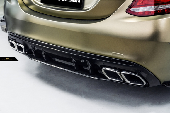Future Design Carbon ED1 PP Rear Diffuser For Mercedes Benz W205 AMG Sedan 2015-ON