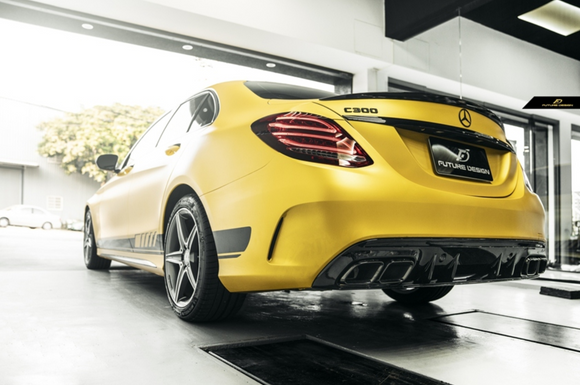Future Design Carbon ED1 PP Rear Diffuser For Mercedes Benz W205 AMG Sedan 2015-ON