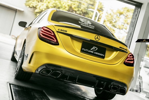 Future Design Carbon ED1 PP Rear Diffuser For Mercedes Benz W205 AMG Sedan 2015-ON