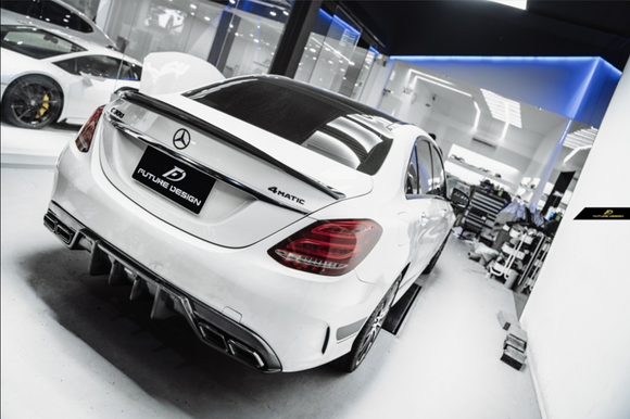 Future Design Carbon Fiber Rear Spoiler FD GT Style for Benz W205 2015-2020 C300 C43 C63 AMG Sedan 4 Door
