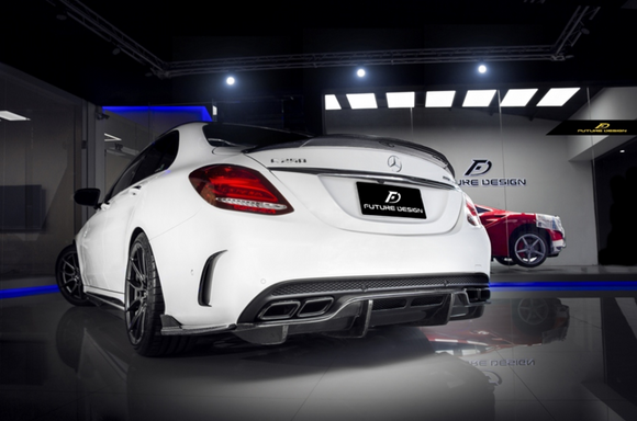 Future Design Carbon 2015-ON Carbon Fiber Rear Spoiler P Style for Mercedes Benz W205 C300 C43 C63 AMG Coupe 2 Door Sedan 4 Door