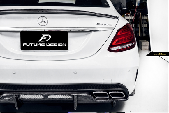 Future Design Carbon 2015-ON Carbon Fiber Rear Spoiler P Style for Mercedes Benz W205 C300 C43 C63 AMG Coupe 2 Door Sedan 4 Door