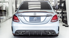 Future Design Carbon FD GT2 Carbon Fiber Rear Diffuser for W205 C300 C43 C63 AMG Package 2015-ON - 0